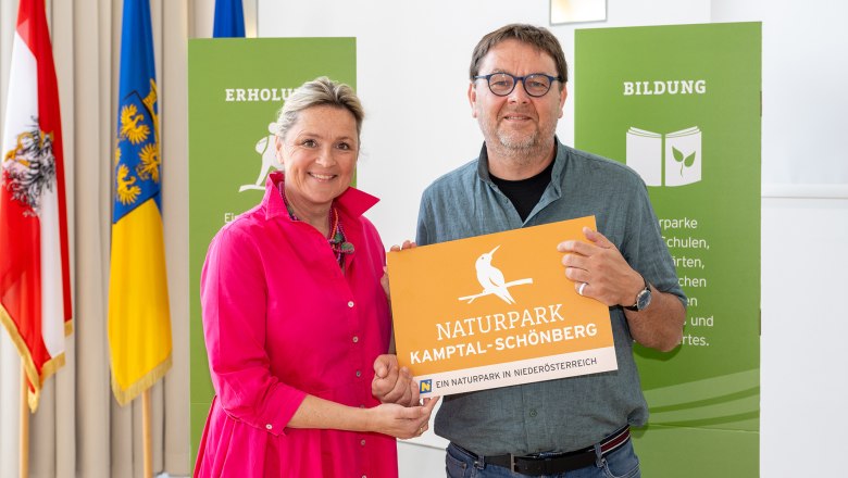 LR Susanne Rosenkranz und Naturpark Kamptal Obmann-Stellv. Gerald Amsüss, © NLK Buchhart